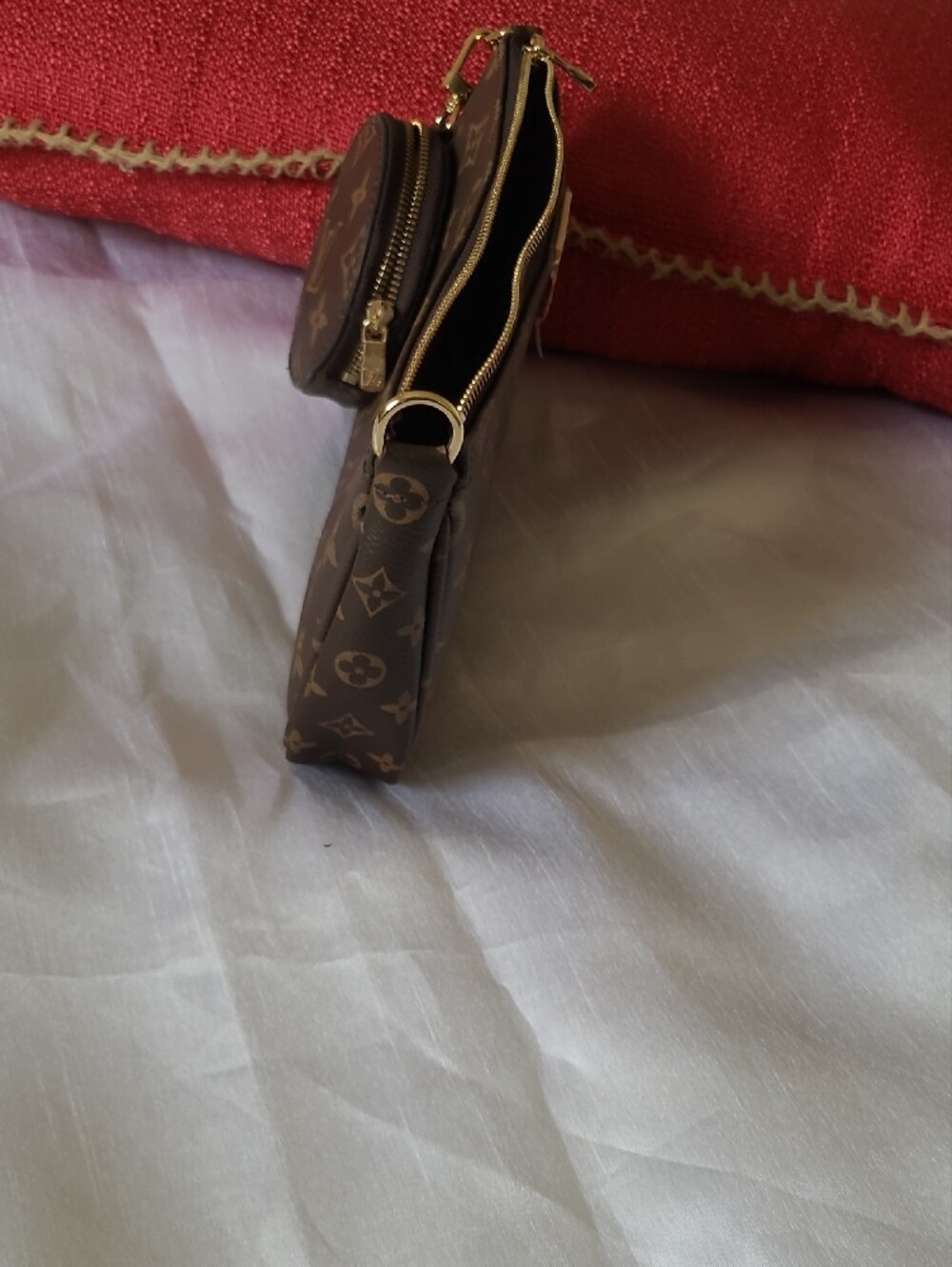 Louis Vuitton Look-A-Like Brown Monogram Crossbody with Gold Hardware - Picture 8 of 12